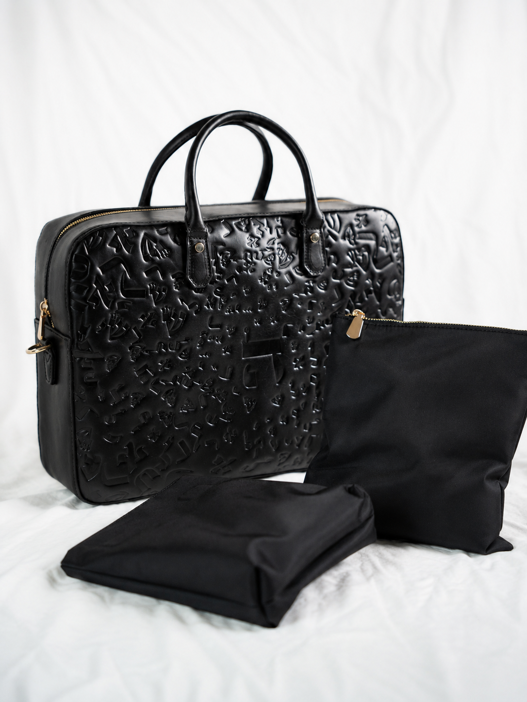 Multi-Use Travel & Laptop Bag – Black, Israel Letters