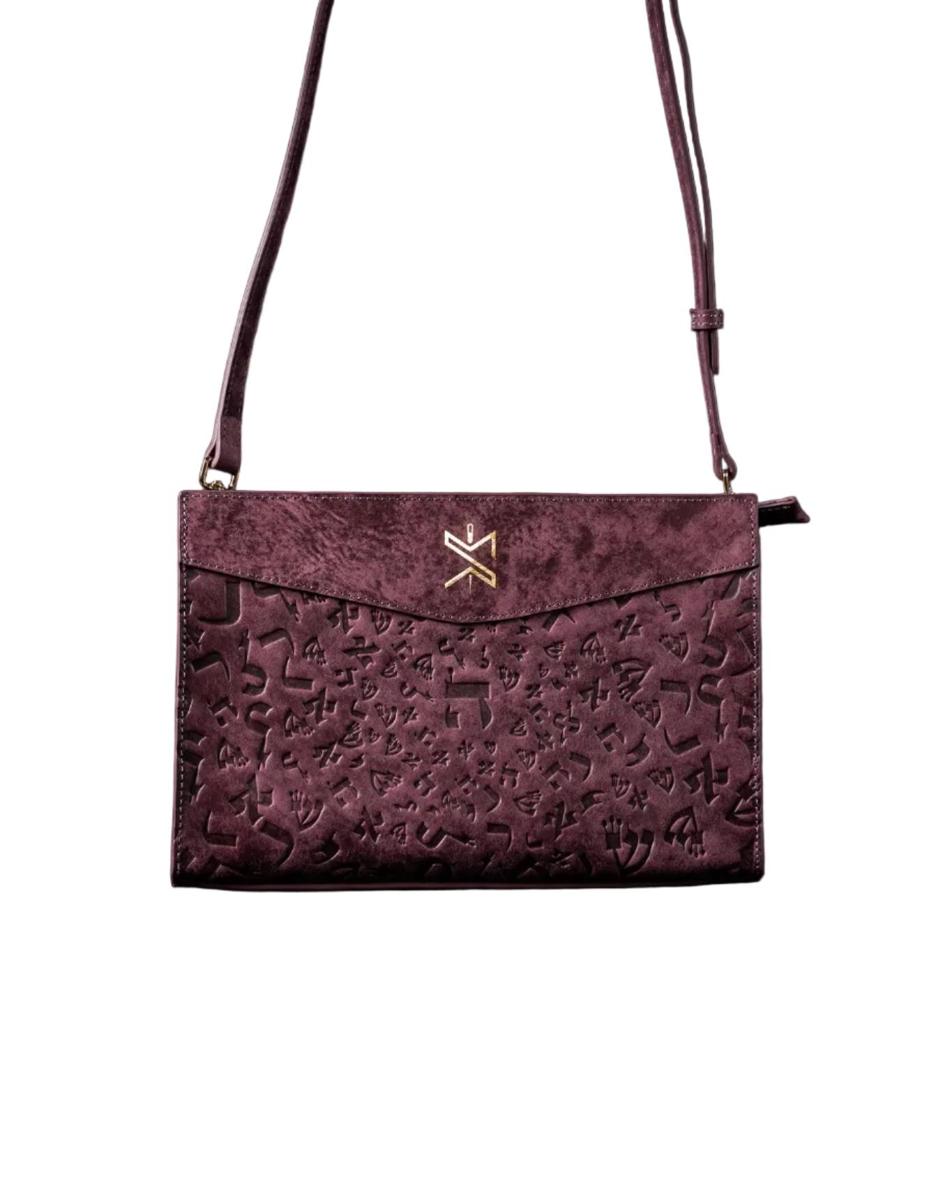 Ladies Leather Clutch – Israel Letters Burgundy