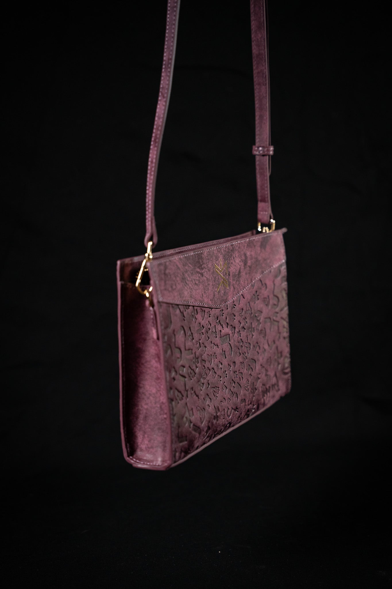 Ladies Leather Clutch – Israel Letters Burgundy