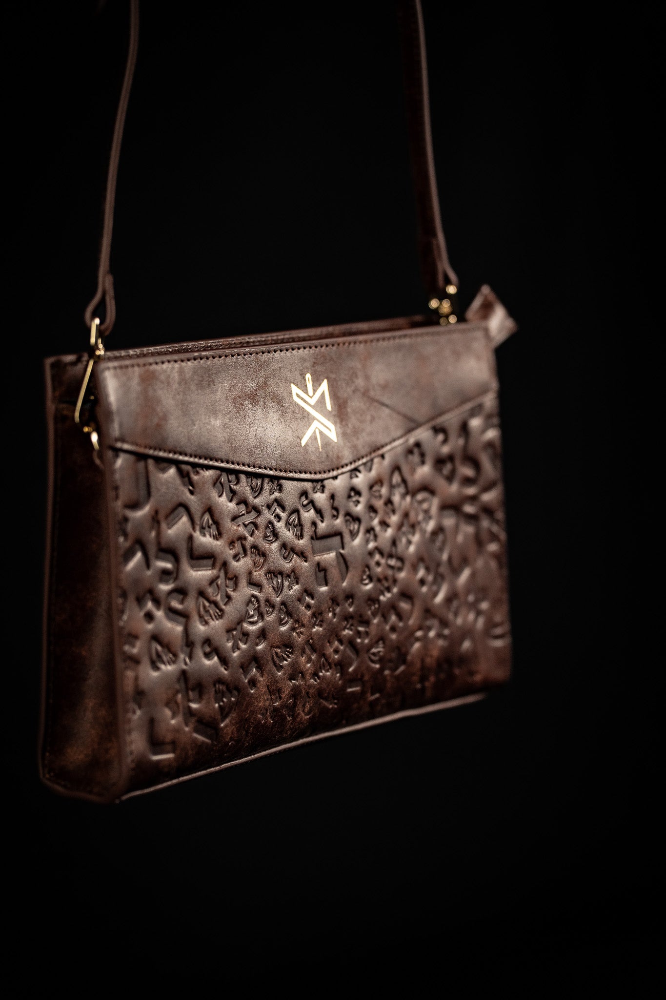 Ladies Leather Clutch – Israel Letters Brown