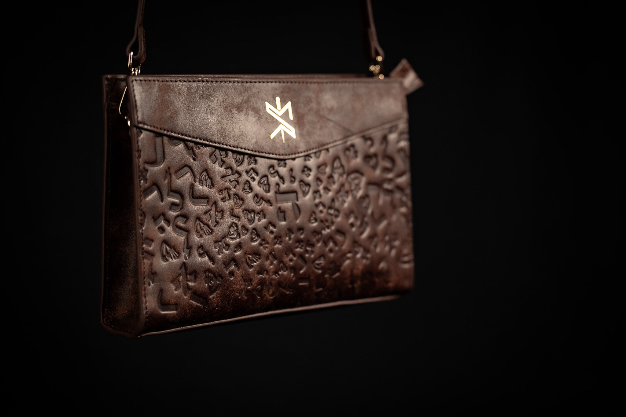 Ladies Leather Clutch – Israel Letters Brown
