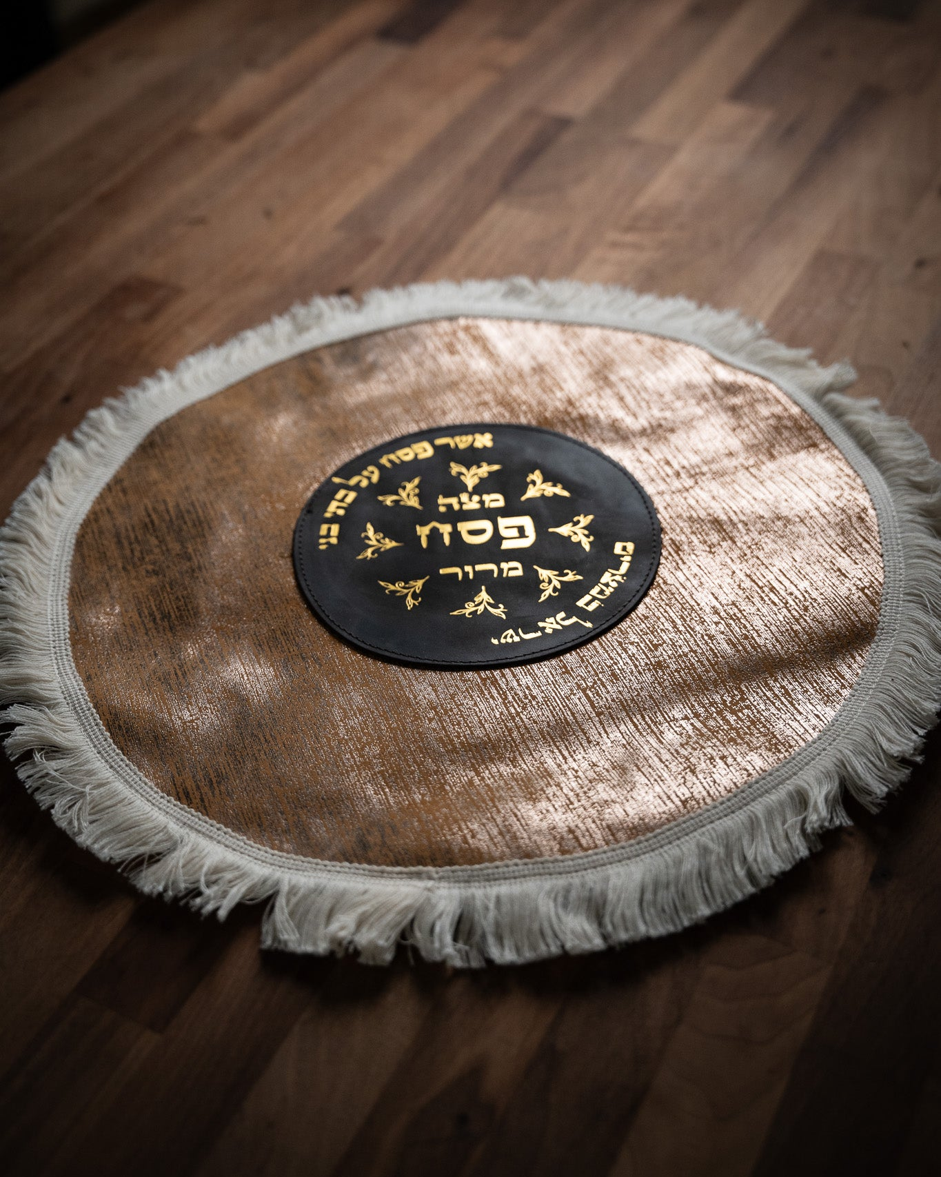 Leather Matzah Covers - Silver stirpes