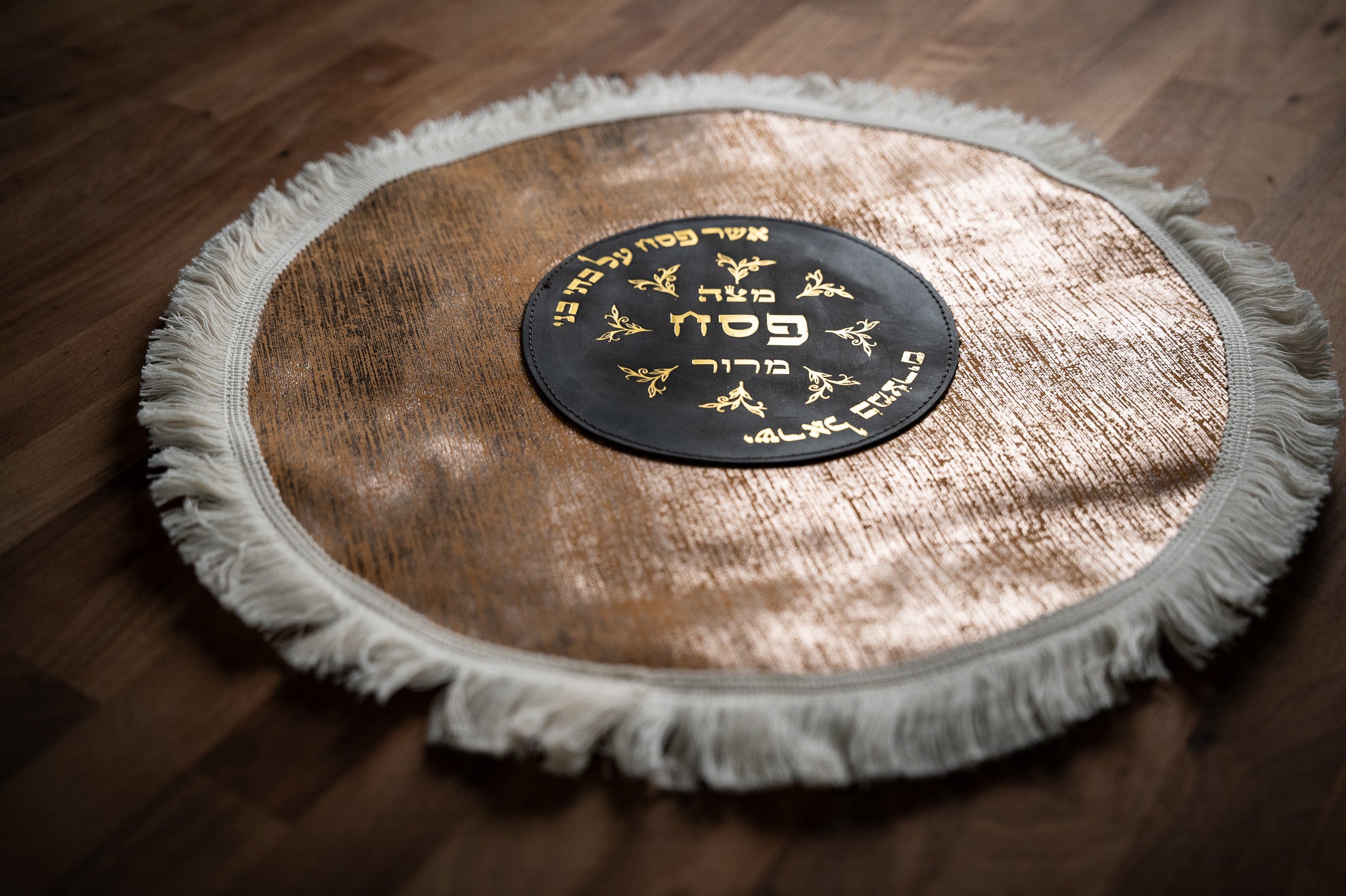 Leather Matzah Covers - Silver stirpes