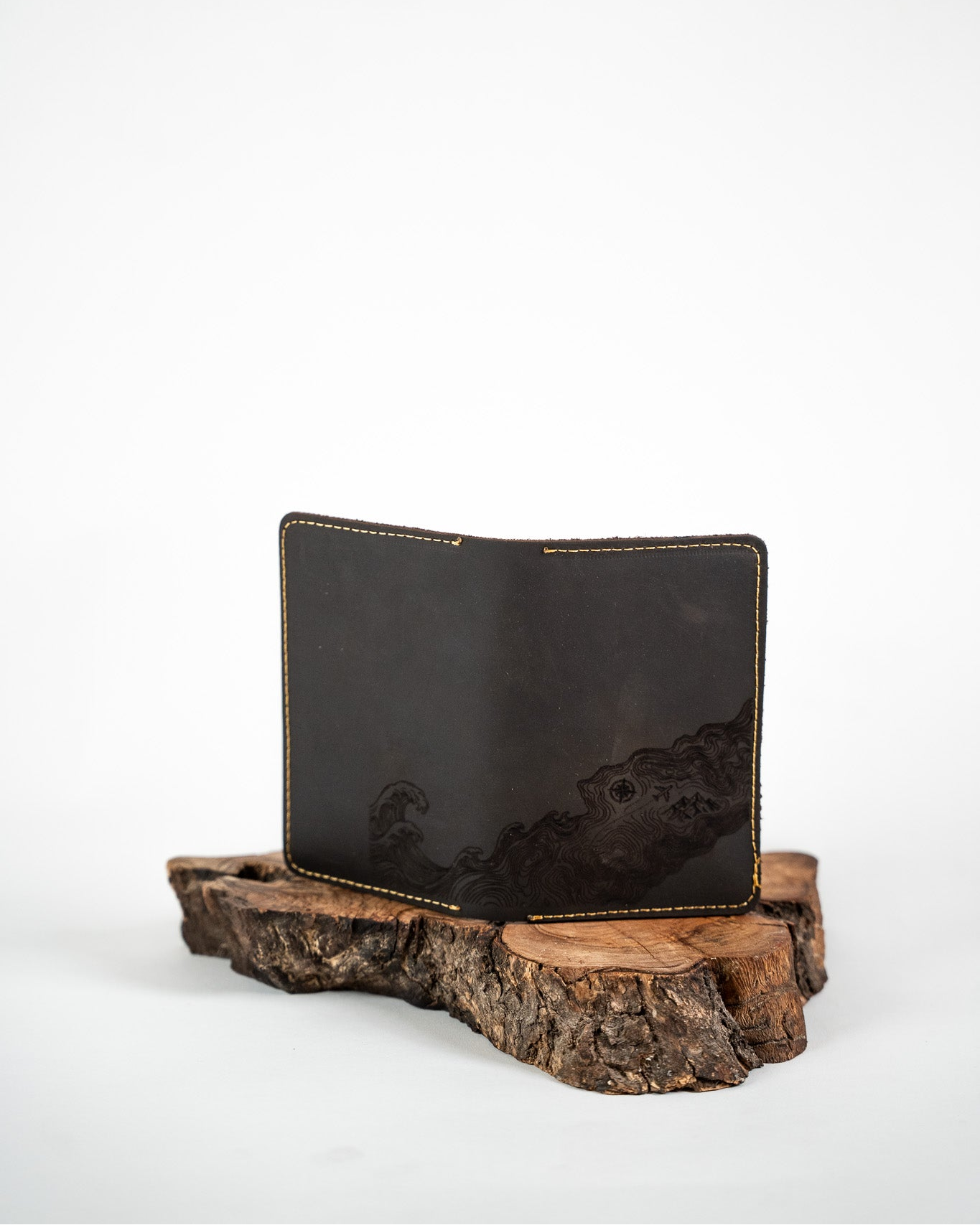 Leather Passport Case – Dark Brown – Journey