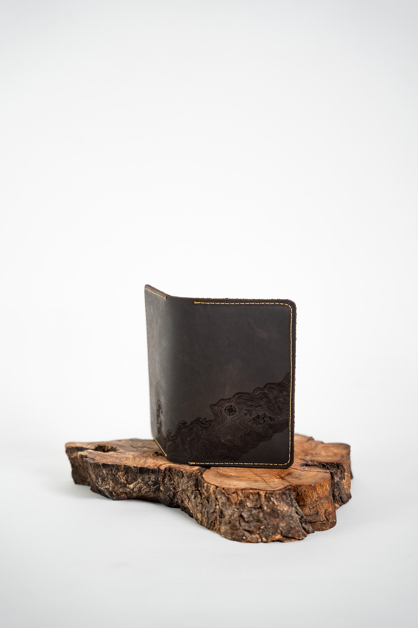 Leather Passport Case – Dark Brown – Journey