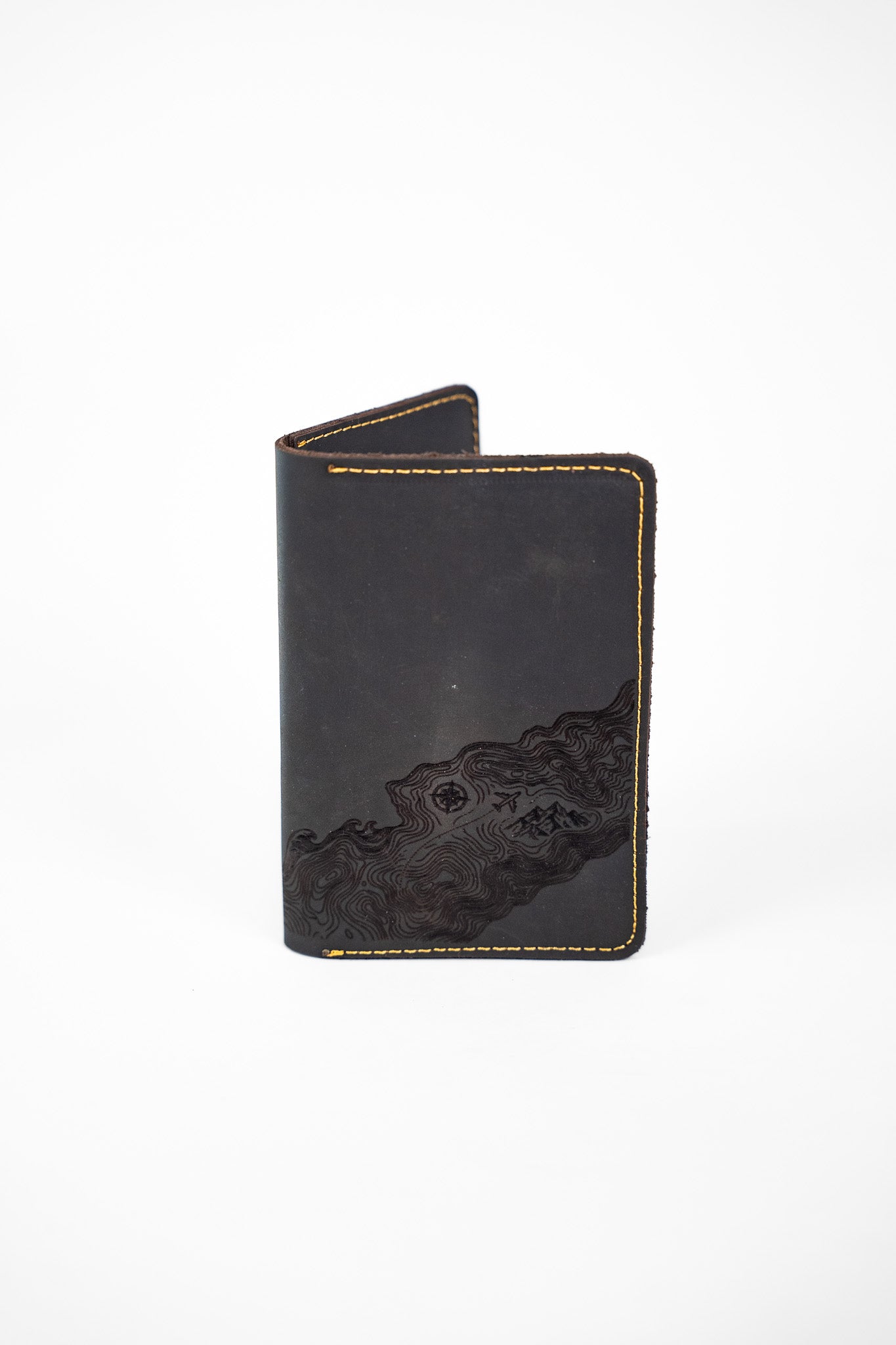 Leather Passport Case – Dark Brown – Journey