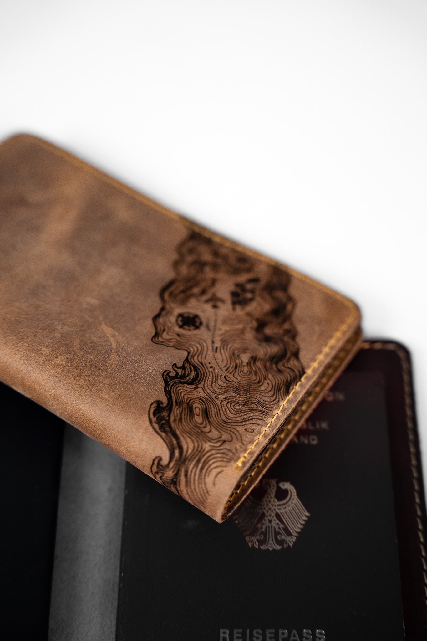 Leather Passport Case – Light Brown – Journey