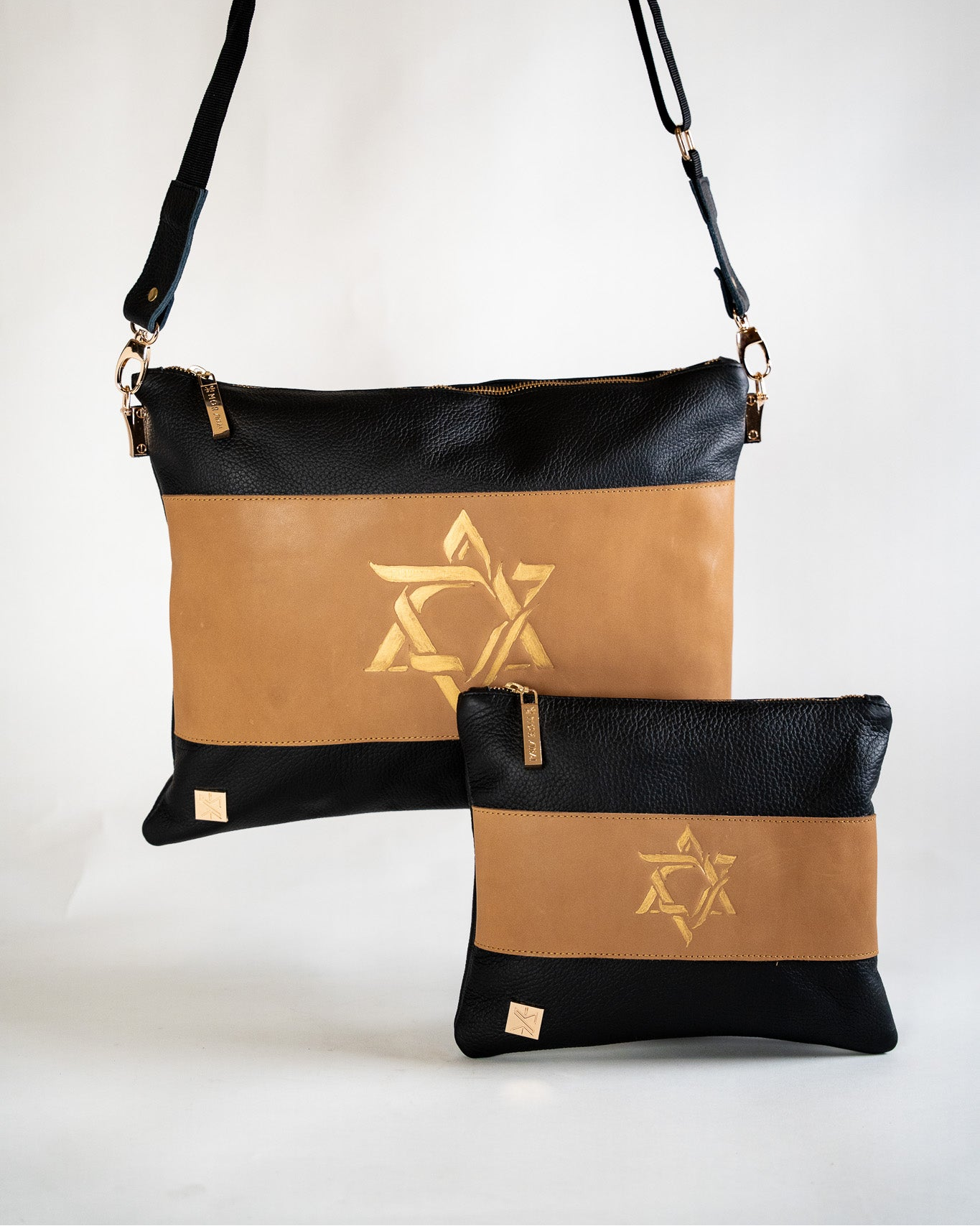 MAGEN DAVID – Black & Natural Flag, 18K Gold