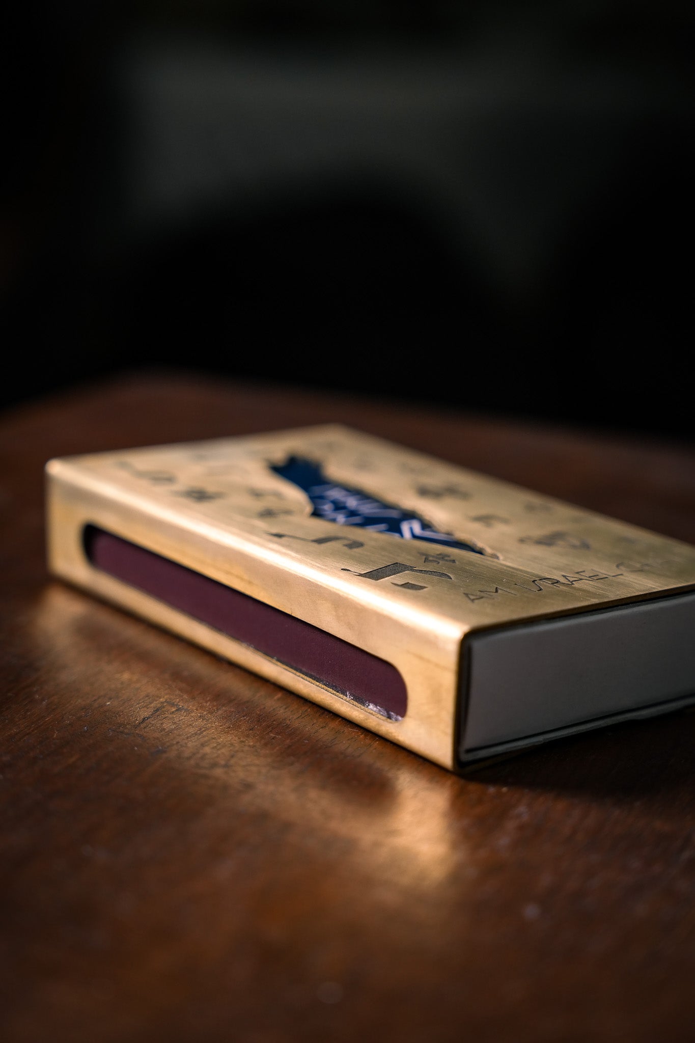 Brass Matchbox Cover - Hebrew Letters