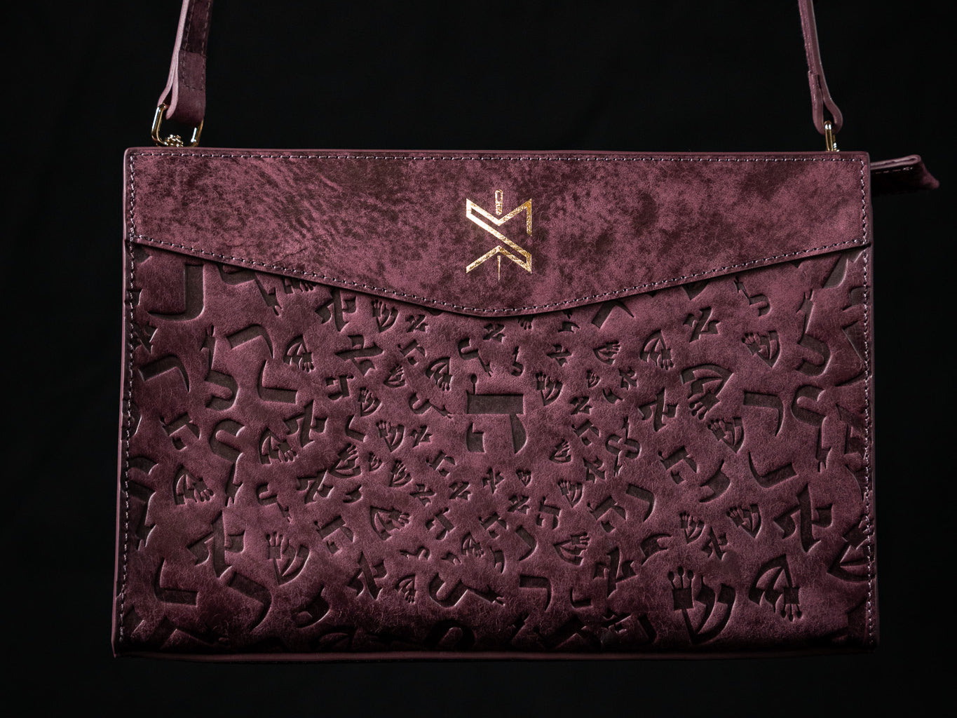 Ladies Leather Clutch – Israel Letters Burgundy