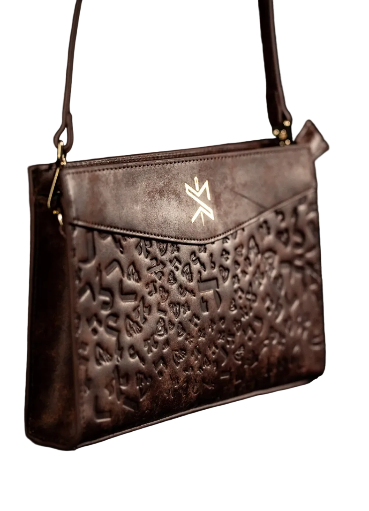 Ladies Leather Clutch – Israel Letters Brown