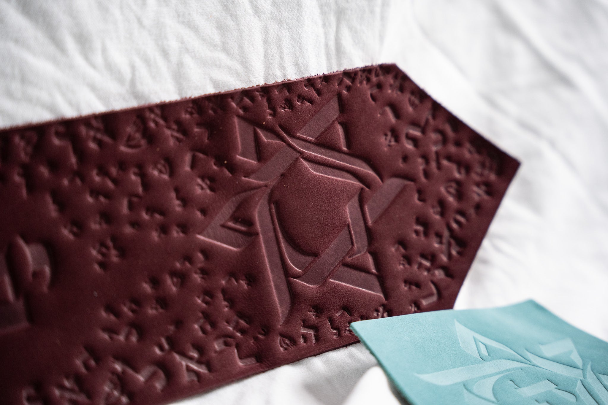 Italian Leather Tallit Atara with 4 Corners – Burgundy