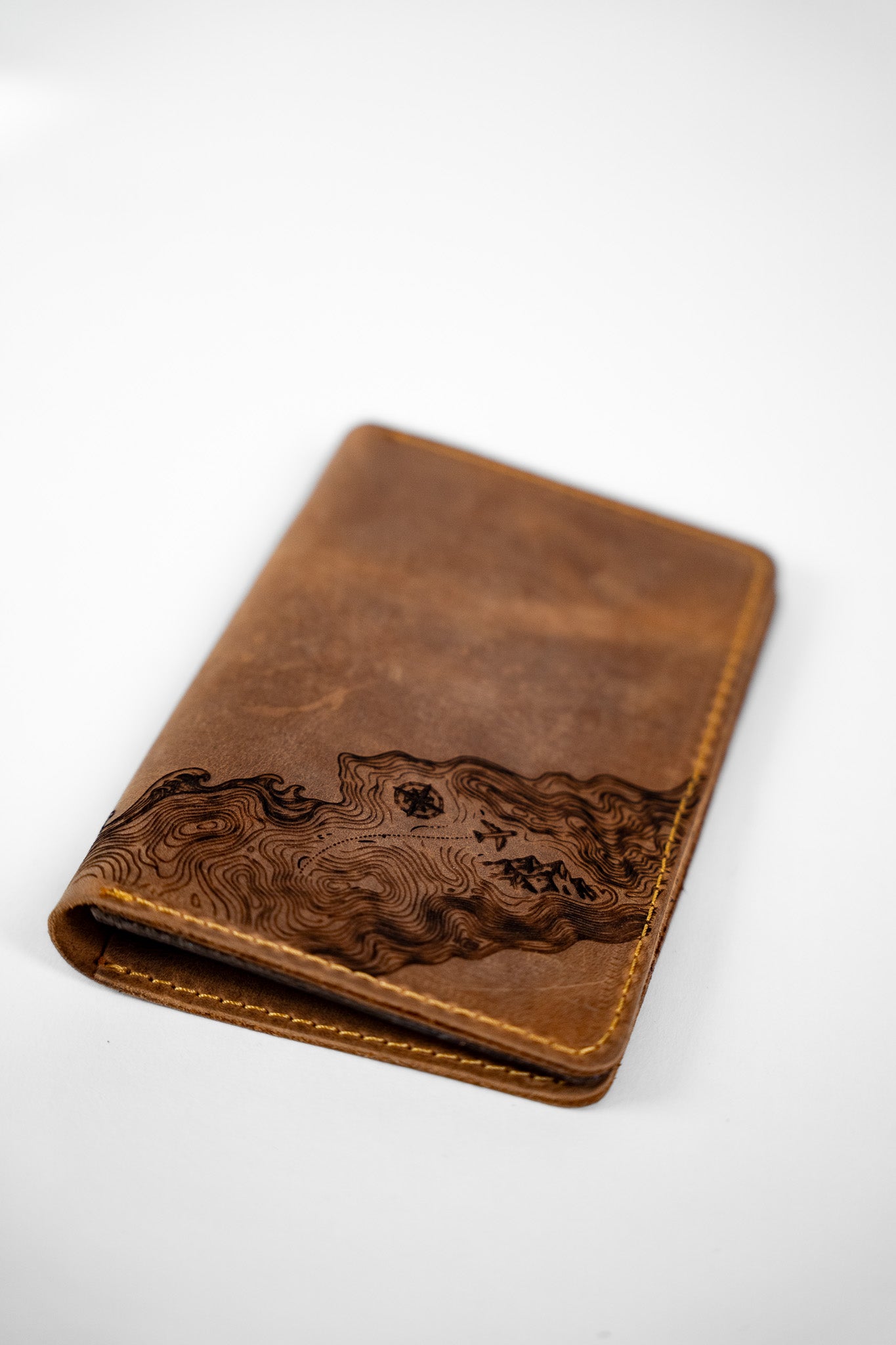Leather Passport Case – Light Brown – Journey