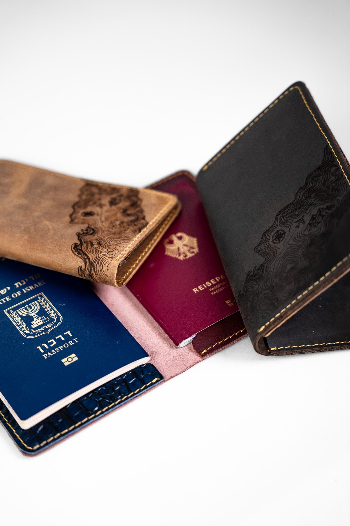 Leather Passport Case – Dark Brown – Journey