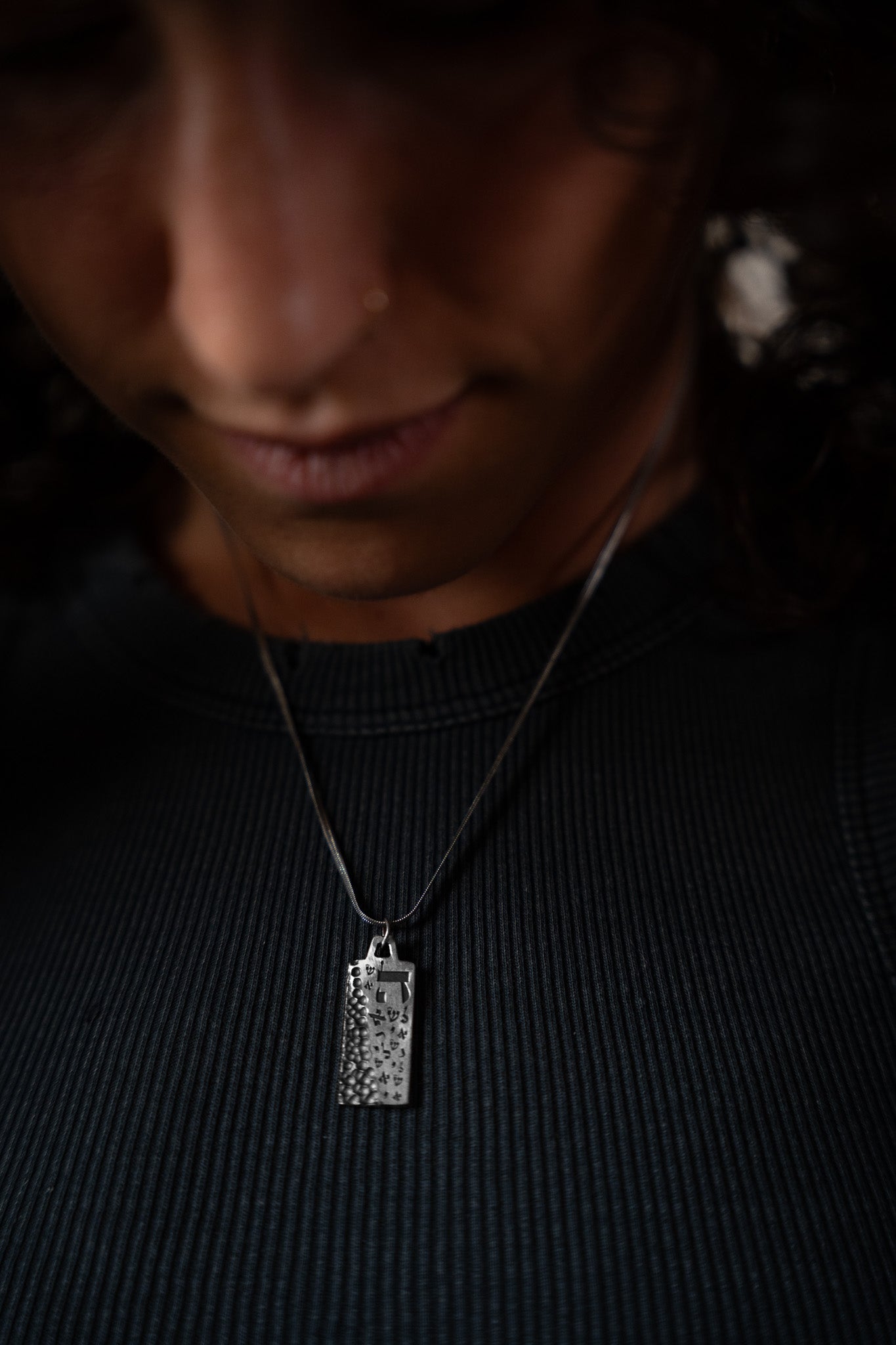 925 Silver Israel Letters Pendant – Women's