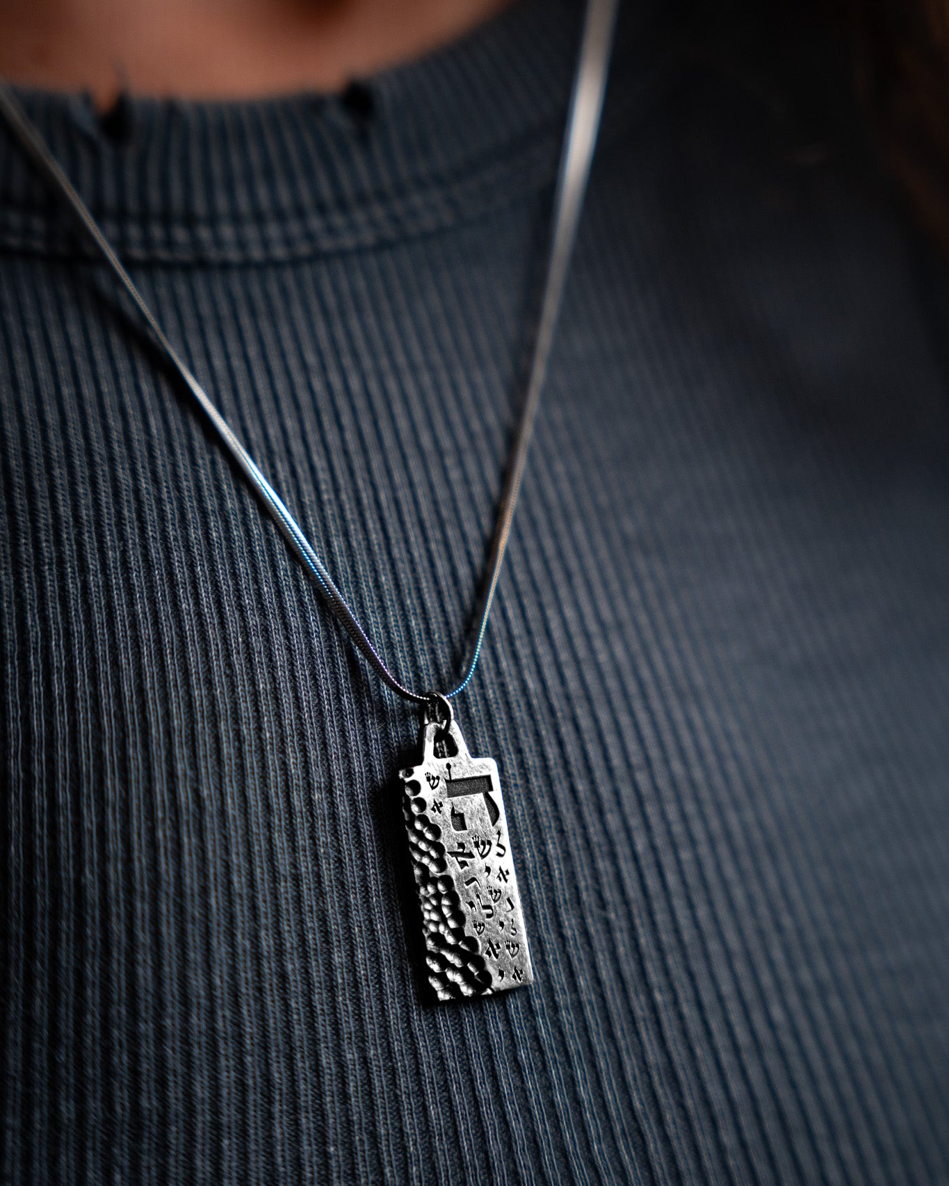 925 Silver Israel Letters Pendant – Women's