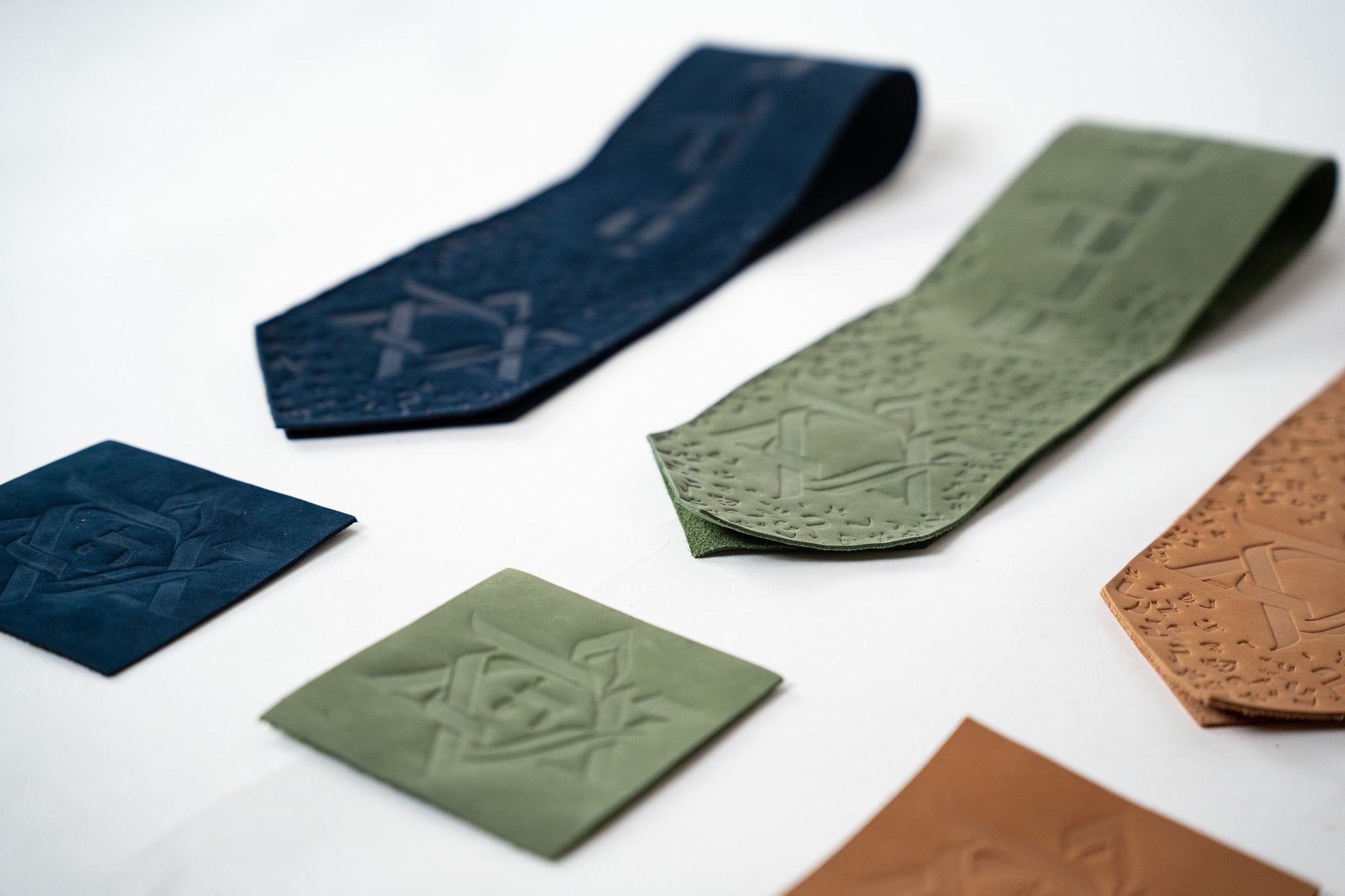 Italian Leather Tallit Atara with 4 Corners – Green