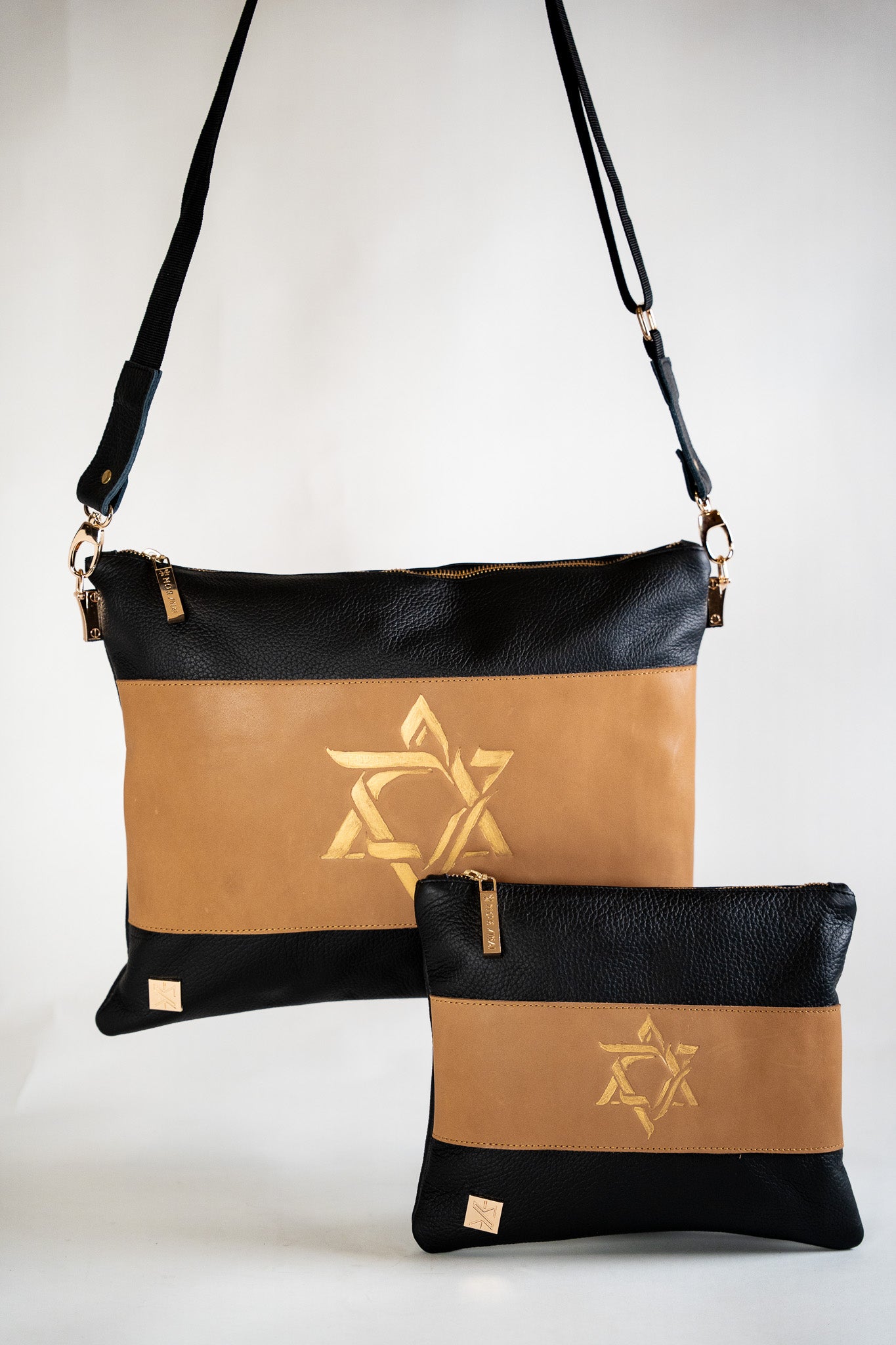 MAGEN DAVID – Black & Natural Flag, 18K Gold